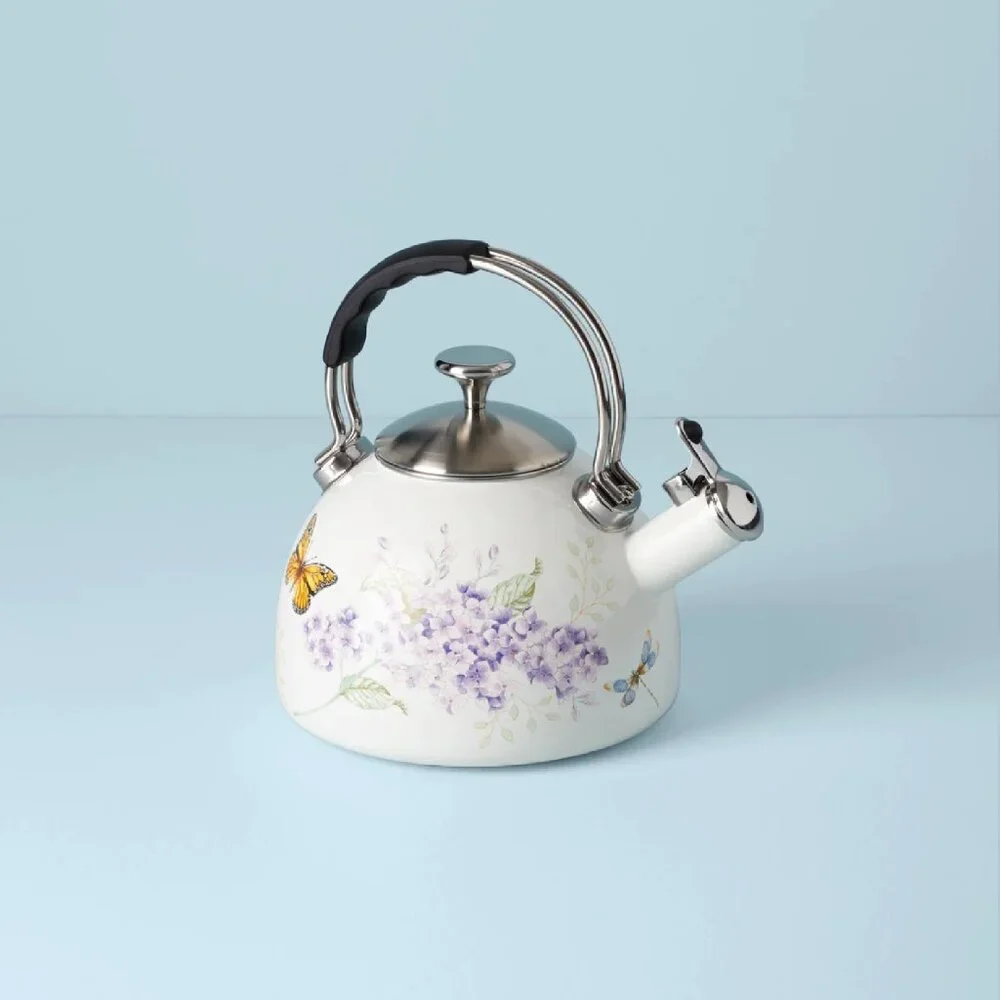 brand new LILAC PURPLE FLORAL Lenox Butterfly Meadow 2.5-Quart Tea Kettle